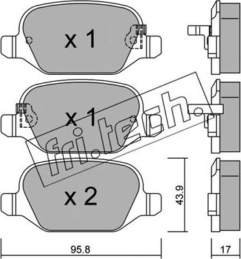 Fri.Tech. 333.4 - Bremžu uzliku kompl., Disku bremzes www.autospares.lv