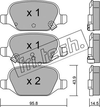 Fri.Tech. 333.5 - Bremžu uzliku kompl., Disku bremzes www.autospares.lv