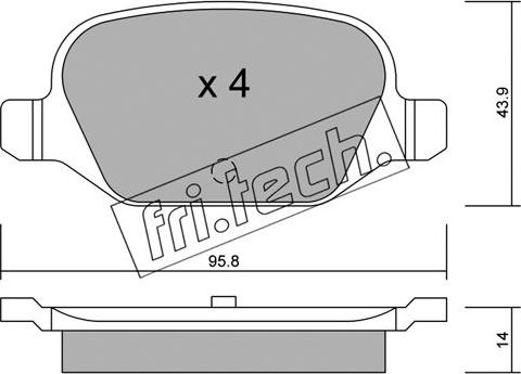 Fri.Tech. 333.0 - Bremžu uzliku kompl., Disku bremzes autospares.lv