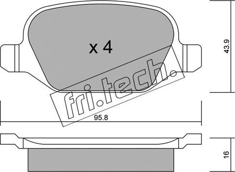 Fri.Tech. 333.1 - Bremžu uzliku kompl., Disku bremzes autospares.lv