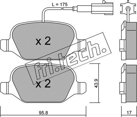 Fri.Tech. 333.2 - Bremžu uzliku kompl., Disku bremzes autospares.lv