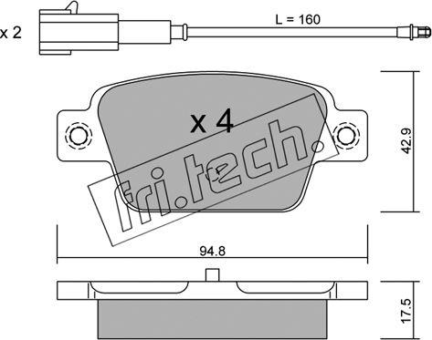 Fri.Tech. 332.1 - Bremžu uzliku kompl., Disku bremzes www.autospares.lv