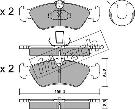 Fri.Tech. 320.0 - Тормозные колодки, дисковые, комплект www.autospares.lv