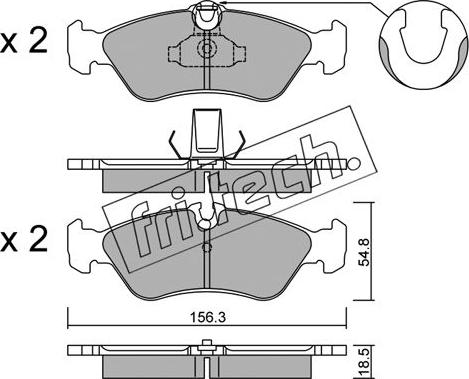 Fri.Tech. 320.1 - Тормозные колодки, дисковые, комплект www.autospares.lv