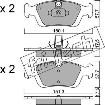 Fri.Tech. 321.0 - Тормозные колодки, дисковые, комплект www.autospares.lv