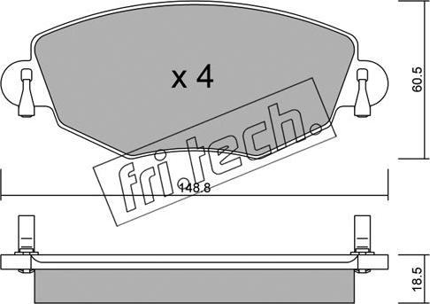 Fri.Tech. 327.0 - Bremžu uzliku kompl., Disku bremzes autospares.lv