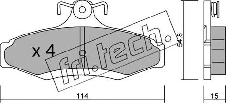 Fri.Tech. 378.0 - Тормозные колодки, дисковые, комплект www.autospares.lv