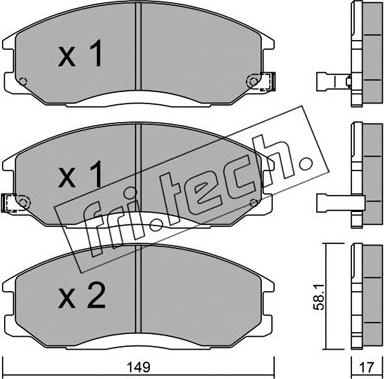 Fri.Tech. 373.0 - Тормозные колодки, дисковые, комплект www.autospares.lv