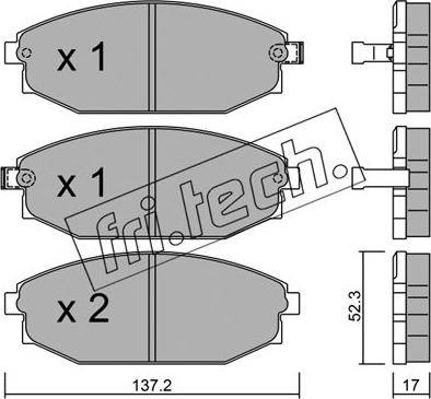 Fri.Tech. 372.0 - Bremžu uzliku kompl., Disku bremzes www.autospares.lv