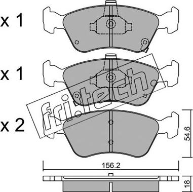 Fri.Tech. 296.0 - Bremžu uzliku kompl., Disku bremzes www.autospares.lv