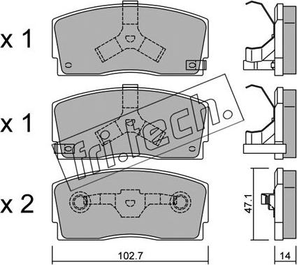 Fri.Tech. 249.0 - Bremžu uzliku kompl., Disku bremzes www.autospares.lv