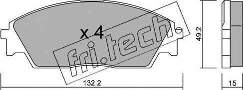 Fri.Tech. 245.0 - Brake Pad Set, disc brake www.autospares.lv