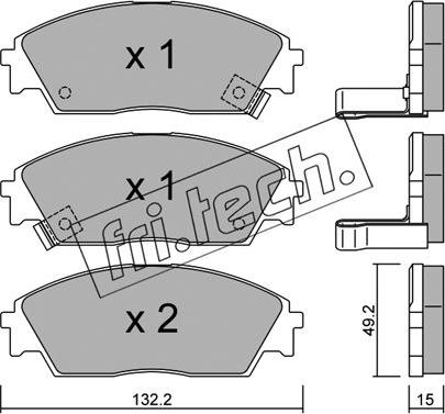 Fri.Tech. 245.1 - Тормозные колодки, дисковые, комплект www.autospares.lv