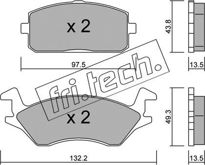 Fri.Tech. 243.0 - Brake Pad Set, disc brake www.autospares.lv