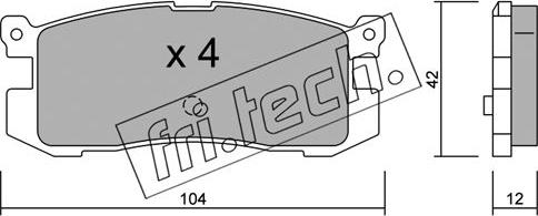 Fri.Tech. 242.0 - Bremžu uzliku kompl., Disku bremzes autospares.lv