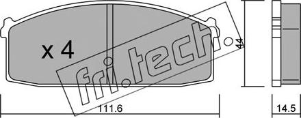 Fri.Tech. 254.0 - Brake Pad Set, disc brake www.autospares.lv