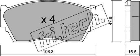 Fri.Tech. 255.0 - Bremžu uzliku kompl., Disku bremzes autospares.lv