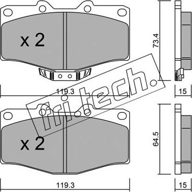 Fri.Tech. 251.0 - Bremžu uzliku kompl., Disku bremzes autospares.lv