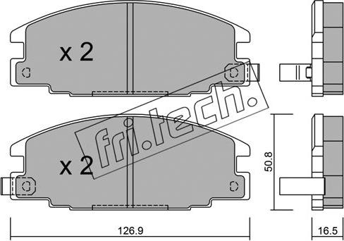 Fri.Tech. 253.0 - Тормозные колодки, дисковые, комплект www.autospares.lv