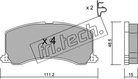 Fri.Tech. 257.0 - Bremžu uzliku kompl., Disku bremzes autospares.lv