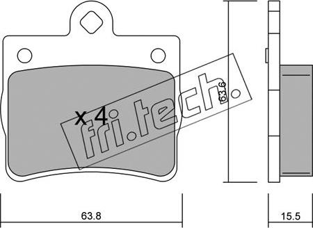 Fri.Tech. 264.0 - Bremžu uzliku kompl., Disku bremzes www.autospares.lv