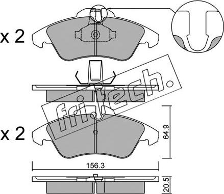 Fri.Tech. 265.1 - Тормозные колодки, дисковые, комплект www.autospares.lv