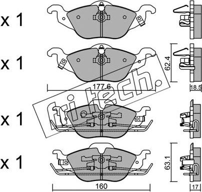 Fri.Tech. 266.0 - Bremžu uzliku kompl., Disku bremzes autospares.lv