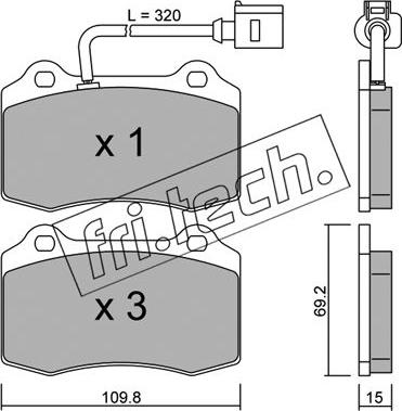 Fri.Tech. 260.4 - Bremžu uzliku kompl., Disku bremzes www.autospares.lv