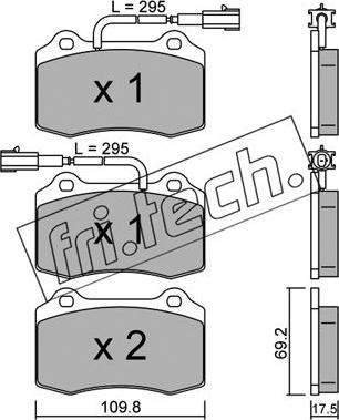 Fri.Tech. 260.0 - Bremžu uzliku kompl., Disku bremzes autospares.lv