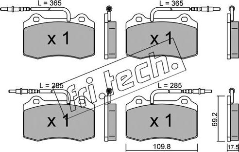 Fri.Tech. 260.1 - Bremžu uzliku kompl., Disku bremzes www.autospares.lv