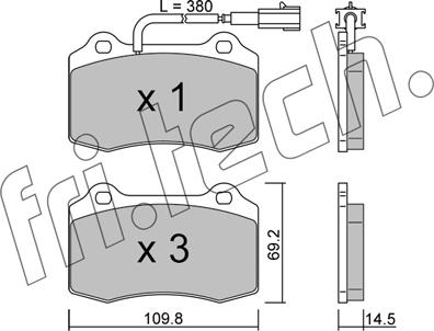 Fri.Tech. 260.8 - Bremžu uzliku kompl., Disku bremzes www.autospares.lv