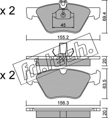 Fri.Tech. 261.0 - Bremžu uzliku kompl., Disku bremzes www.autospares.lv