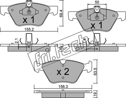 Fri.Tech. 261.1 - Bremžu uzliku kompl., Disku bremzes www.autospares.lv