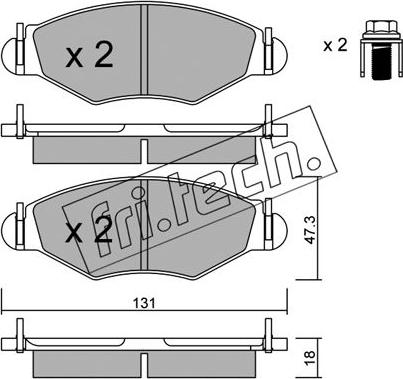 Fri.Tech. 263.0 - Тормозные колодки, дисковые, комплект www.autospares.lv