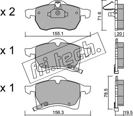 Fri.Tech. 267.0 - Тормозные колодки, дисковые, комплект www.autospares.lv