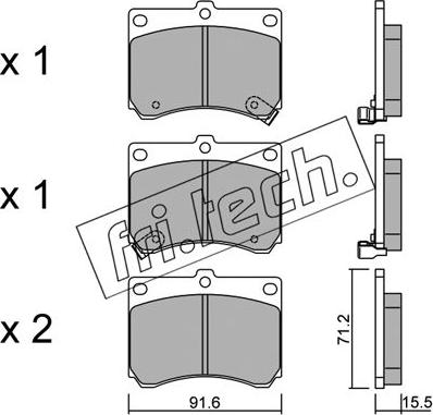 Fri.Tech. 205.0 - Bremžu uzliku kompl., Disku bremzes www.autospares.lv