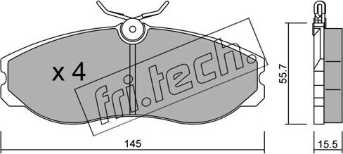 Fri.Tech. 206.0 - Bremžu uzliku kompl., Disku bremzes www.autospares.lv