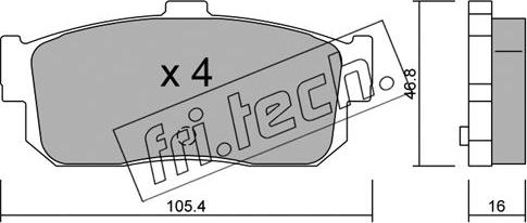 Fri.Tech. 200.0 - Bremžu uzliku kompl., Disku bremzes www.autospares.lv