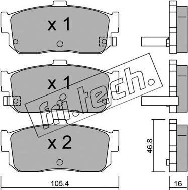 Fri.Tech. 200.1 - Тормозные колодки, дисковые, комплект www.autospares.lv