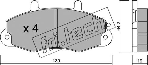 Fri.Tech. 201.0 - Bremžu uzliku kompl., Disku bremzes autospares.lv