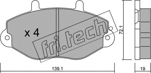 Fri.Tech. 202.0 - Bremžu uzliku kompl., Disku bremzes www.autospares.lv