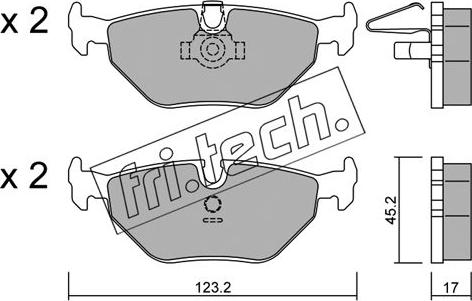 Fri.Tech. 219.0 - Bremžu uzliku kompl., Disku bremzes autospares.lv