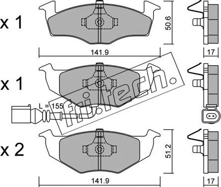 Fri.Tech. 215.3 - Тормозные колодки, дисковые, комплект www.autospares.lv