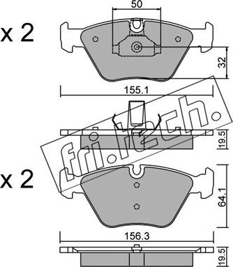 Fri.Tech. 216.5 - Bremžu uzliku kompl., Disku bremzes autospares.lv