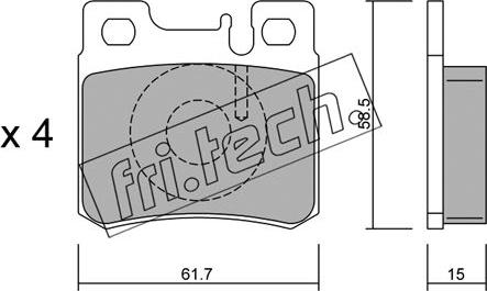 Fri.Tech. 212.0 - Bremžu uzliku kompl., Disku bremzes www.autospares.lv