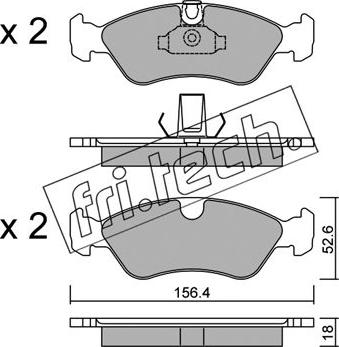 Fri.Tech. 217.0 - Тормозные колодки, дисковые, комплект www.autospares.lv