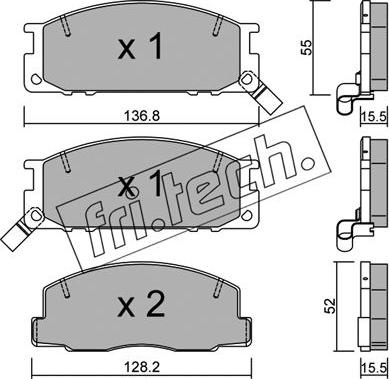 Fri.Tech. 289.0 - Brake Pad Set, disc brake www.autospares.lv