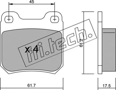 Fri.Tech. 284.1 - Тормозные колодки, дисковые, комплект www.autospares.lv