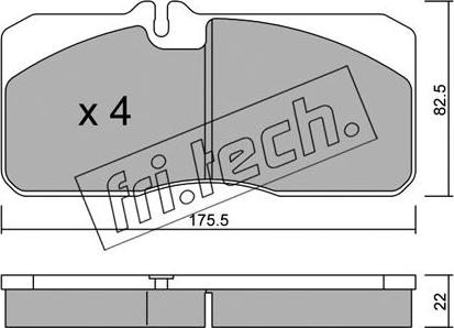 Fri.Tech. 280.0 - Brake Pad Set, disc brake www.autospares.lv