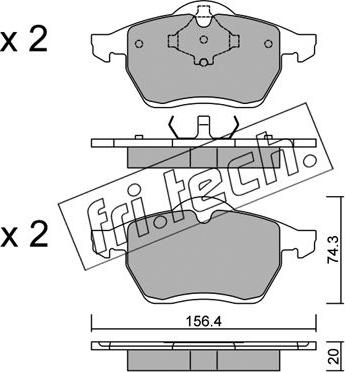 Fri.Tech. 288.0 - Bremžu uzliku kompl., Disku bremzes autospares.lv